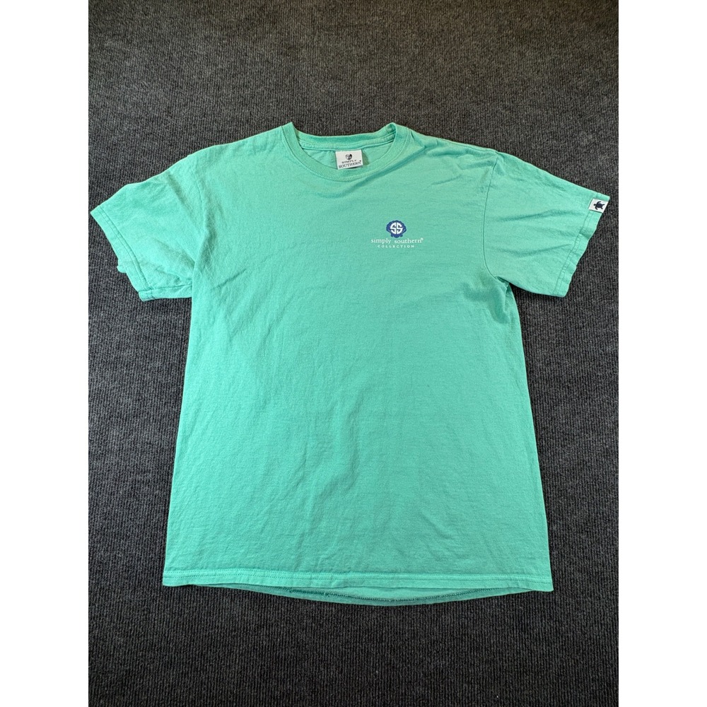 Simply Southern Womens Mint Green Call Me On My Shell‎ Graphic T-Shirt Medium